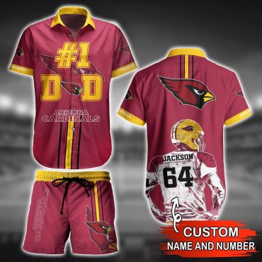 Perrsonalized Arizona Cardinals #1 Defense Bold Stripe Hawaiian Shirt