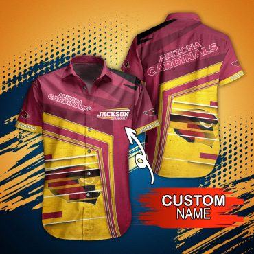 Perrsonalized Arizona Cardinals Bold Motion Hawaiian Shirt
