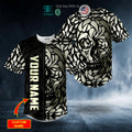 BEST Personalized Black N White Water Drop Pattern Skull Custom Baseball Jersey