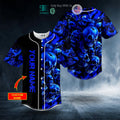 BEST Personalized Blue Cracked Skull Custom Baseball Shirt