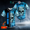 BEST Personalized Blue Mechanism Gear Skull Custom Baseball Jersey