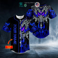 BEST Personalized Dark Blue Dragon With Skull Sword Custom Baseball Shirt