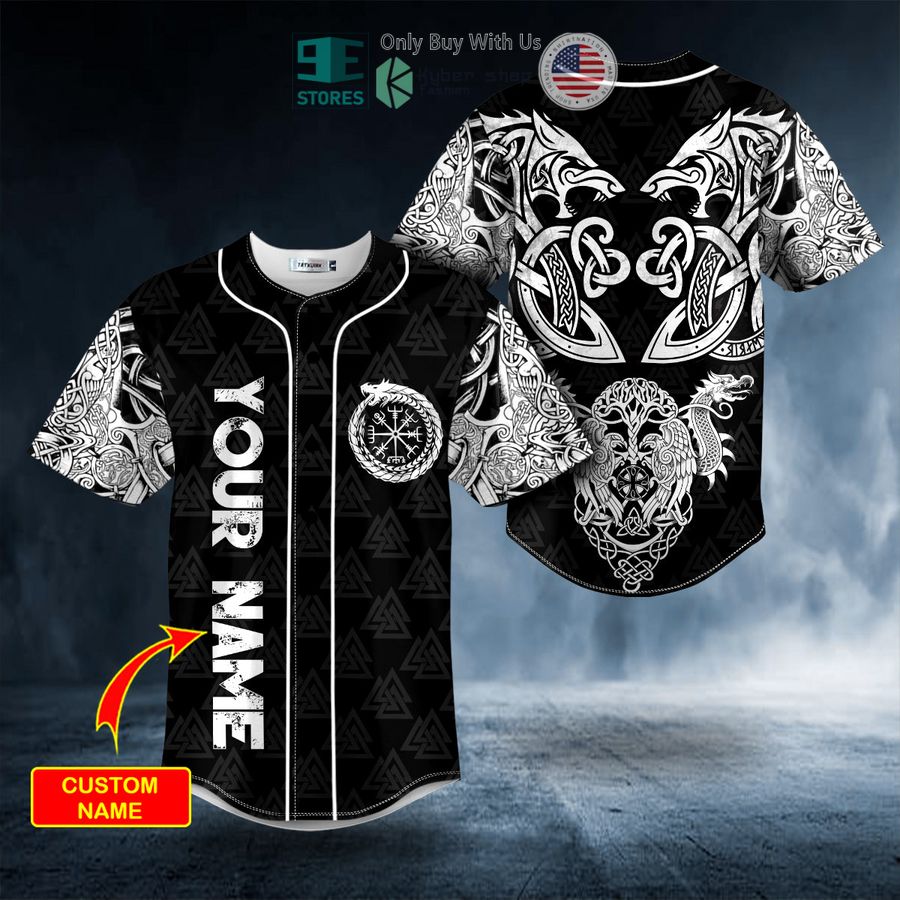 BEST Personalized Dragons Tree Viking White Tattoo Custom Baseball Jersey