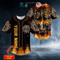 BEST Personalized Fire Ghost Rider Skull Custom Baseball Jersey