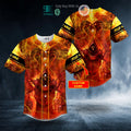 BEST Personalized Fire Red Grim Reaper Balrogs Custom Baseball Shirt