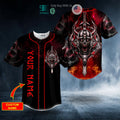 BEST Personalized Fire Samurai N Swords Skull Custom Baseball Jersey