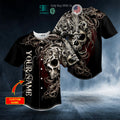 BEST Personalized Fleur-de-lis Pattern King Skull Custom Baseball Shirt