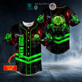 BEST Personalized Green Biohazard Skull Custom Baseball Shirt