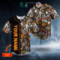 BEST Personalized Halloween Doddle Skull Custom Baseball Shirt