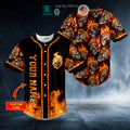 BEST Personalized Head On Fire Skull Custom Baseball Shirt
