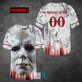 Personalized Michael Myers 3d face Blood Horror Movie Baseball Jersey