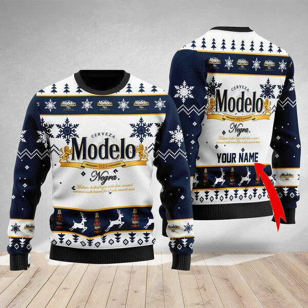 Personalized Modelo Beer Ugly Christmas Sweater