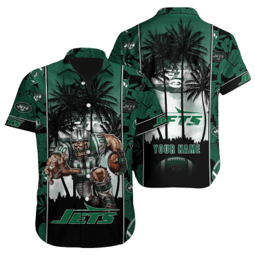 Personalized New York Jets Tropical Paradise Hawaiian Shirt