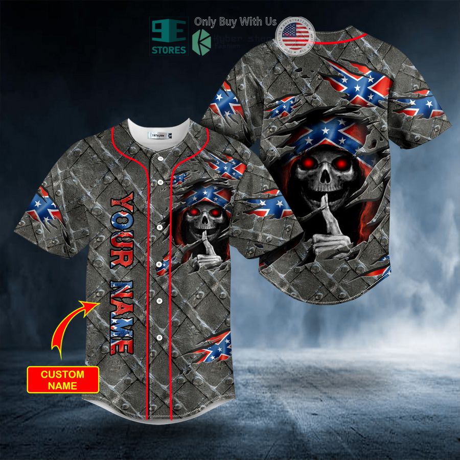 BEST Personalized Patriotism CSA US Flag Shh Skull Custom Baseball Shirt