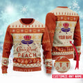 Personalized Peach Crow Royal Ugly Christmas Sweater Knitted Ugly Christmas Sweater