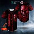 BEST Personalized Red Rose Blood Skull Custom Baseball Shirt