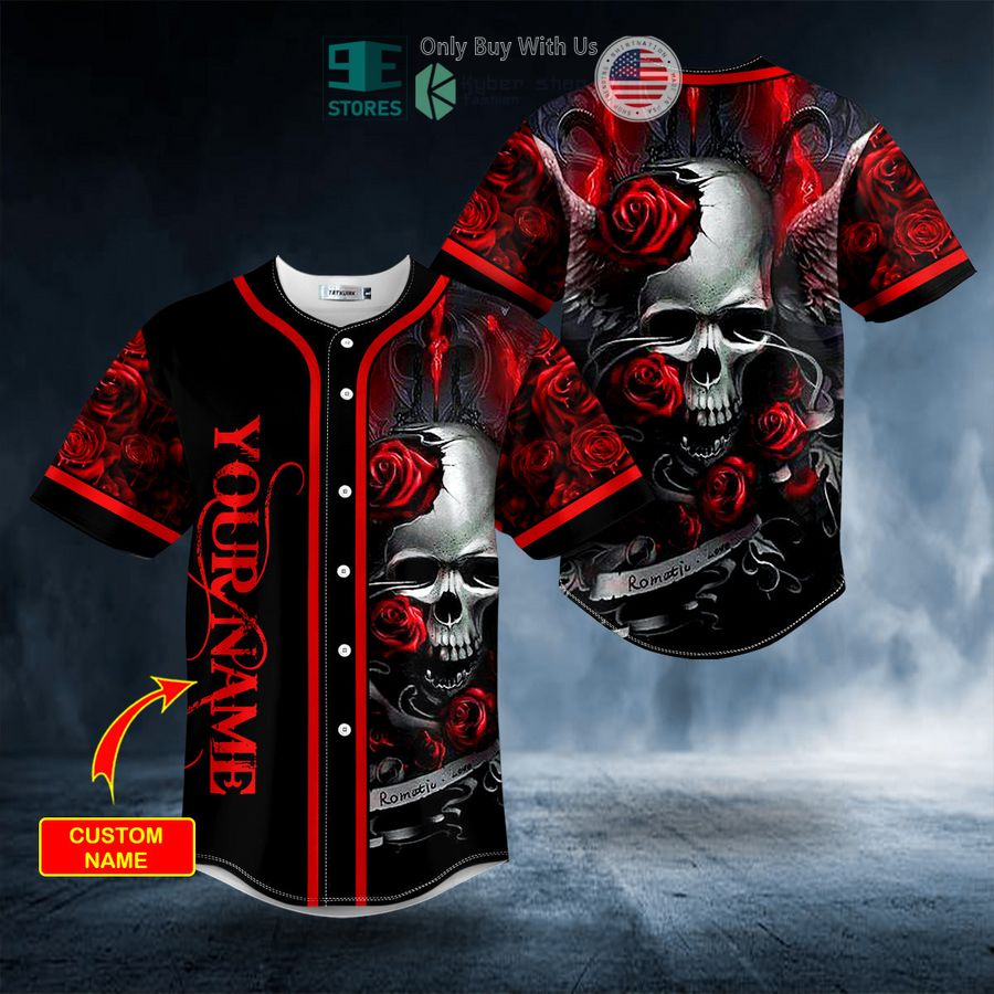 BEST Personalized Romantic Love Roses Sugar Skull Custom Baseball Shirt