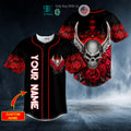 BEST Personalized Roses Winged Skull Custom Baseball Jersey