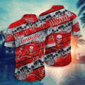 Personalized Tampa Bay Buccaneers Grunge Palm Hawaiian Shirt