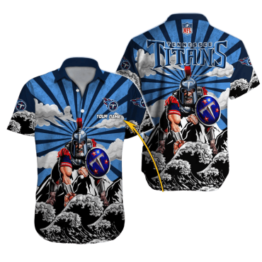 Personalized Tennessee Titans Warrior Sunrise Hawaiian Shirt