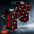 BEST Personalized Tiny Red Dragon N White Skull Custom Baseball Jersey