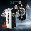 BEST Personalized Vegvisir Jormungandr World Serpent Norse Mythology Dragon Viking Custom Baseball Shirt