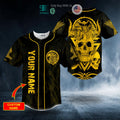 BEST Personalized Yellow Raven Viking Skull Custom Baseball Jersey