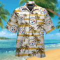 Pittsburg Steelers Short Sleeve Button Up Tropical Hawaiian Shirt VER05