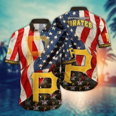 Pittsburgh Pirates Stars & Stripes Hawaiian Shirt