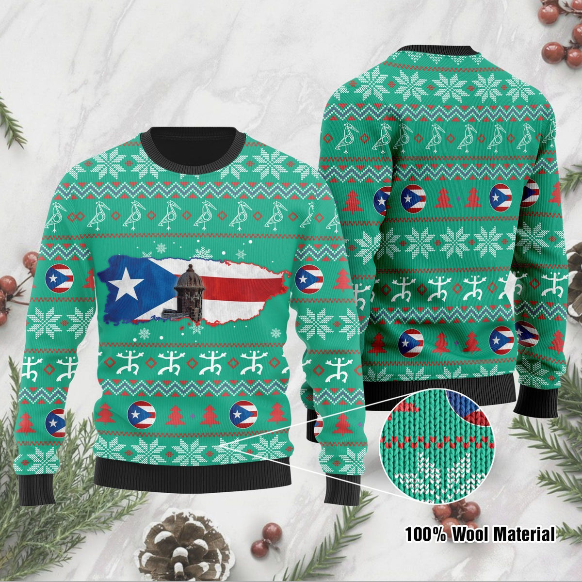 Puerto Rico Christmas Ugly Christmas Sweater For Puerto Ricans On Christmas Days