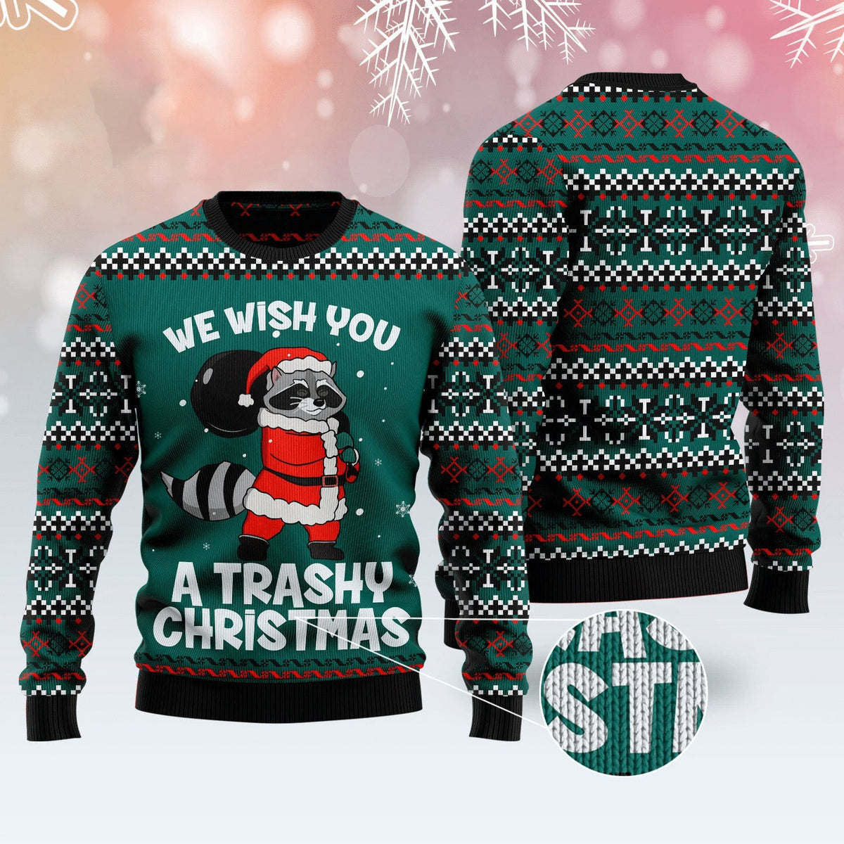 Raccoon Trashy Ugly Christmas Sweater