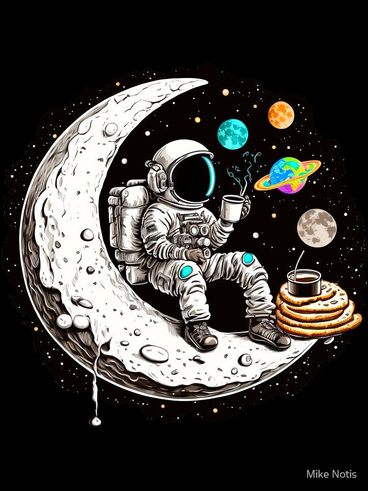 Astronaut Drinking Coffee on the moon by Mike Notis