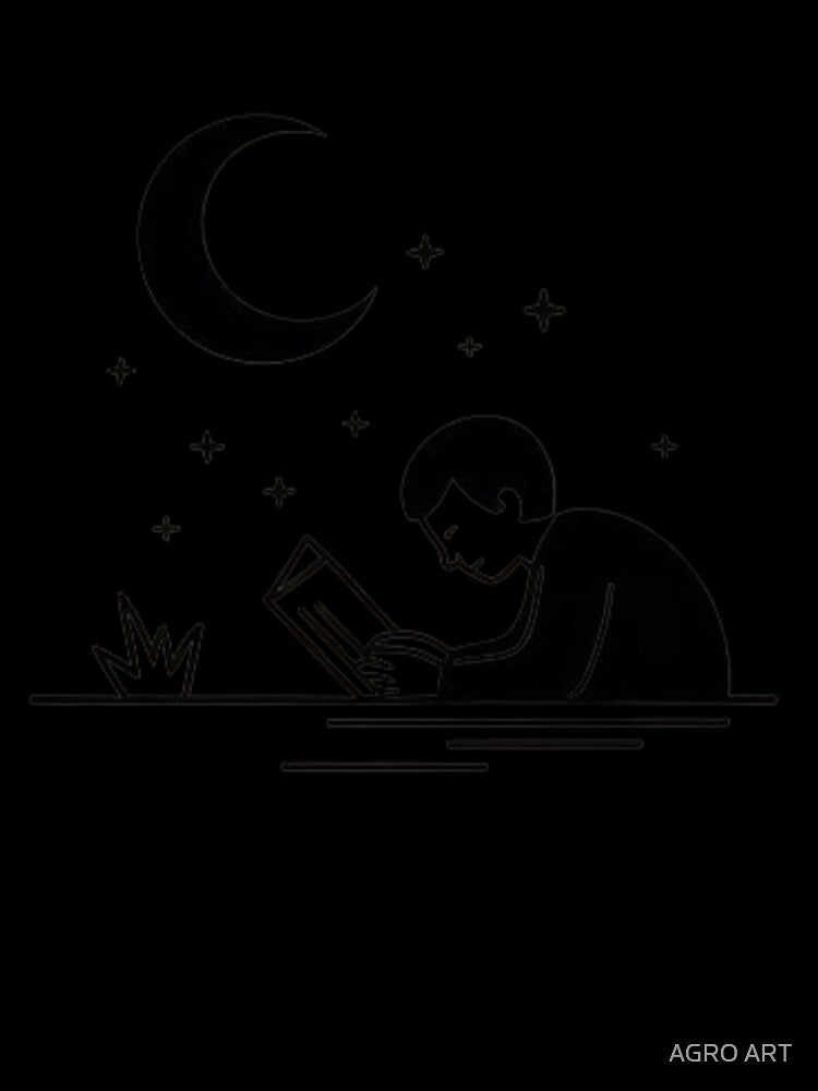 Introvert Design – Person Sitting Alone (Moon) by AGRO ART