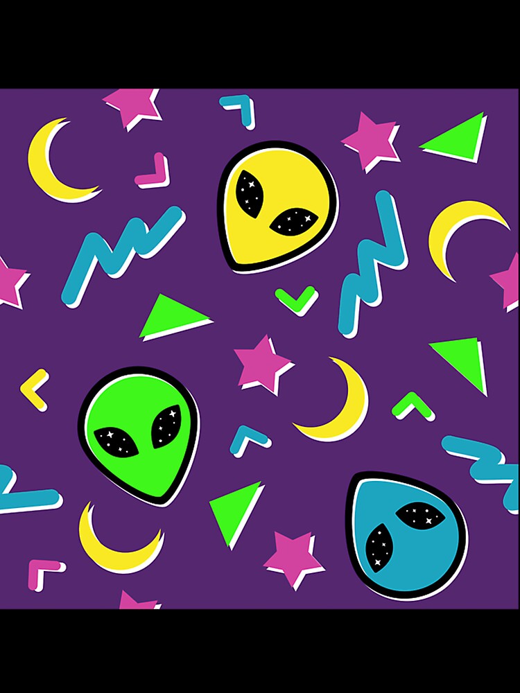 90S Geometric Alien - Purple And Neon by asherqg0guzman