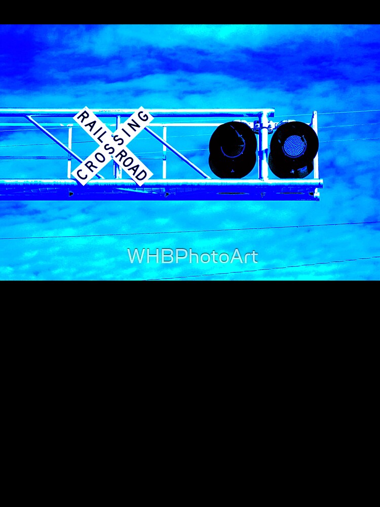 Railroad Crossing Overhead Cantilever Flashers with Blue Lights by WHBPhotoArt