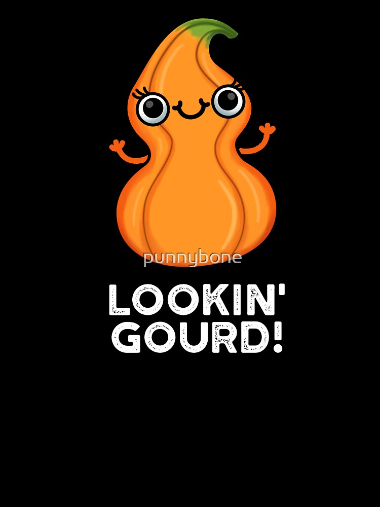 Looking Gourd Funny Veggie Pun (Dark BG) by punnybone