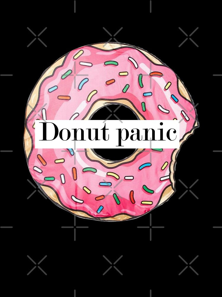 donut panic -  a drawn donut - coffee -  donuts - gift for girlfriend -  gift for boyfriend - funny donut sayings by amartis