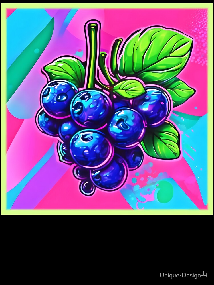 Vibrant Blueberry Artwork by Health And Fitness Posts e-Store