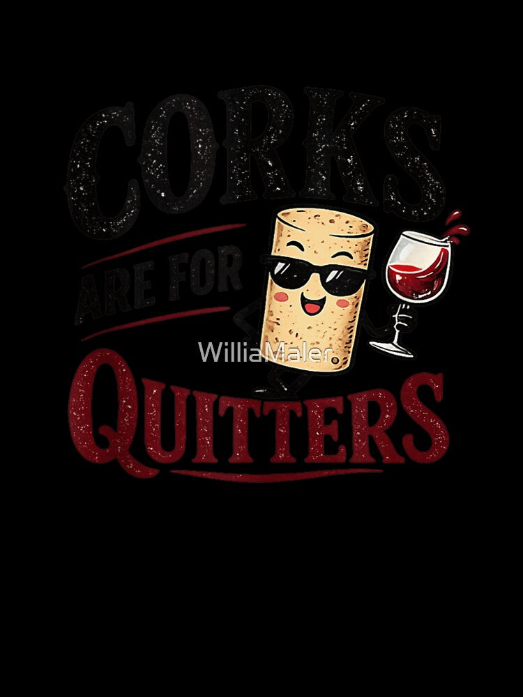 Funny Corks Are For Quitters Wine Lover Graphic Tee For Party by WilliaMaler