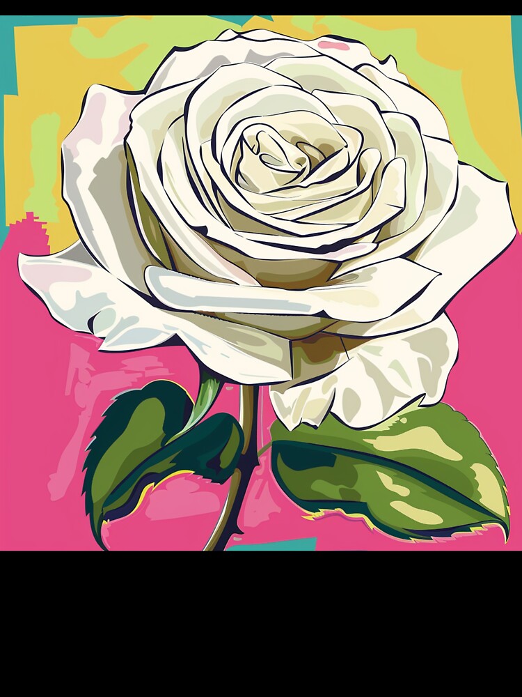 White Rose Pop Art 2 by AstroRisq