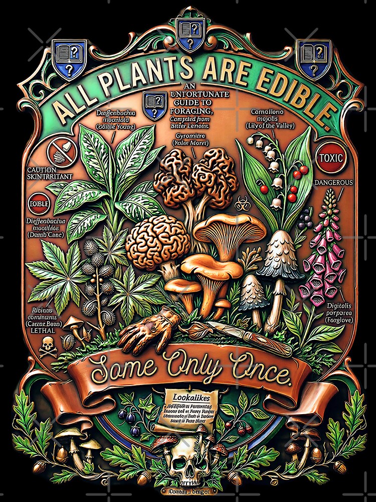 Copy of All Plants are Edible Some Only Once Funny Plant Quote by gear-posters