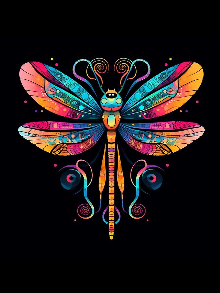 Dragonfly Neon Pop Art 1 by AstroRisq