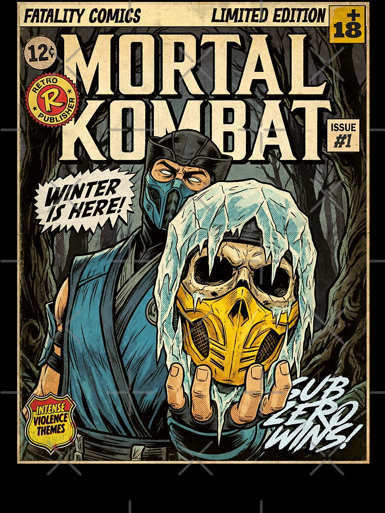 Mortal Kombat Sub Zero Fight Vintage Comic Cover Art by Back2Collage