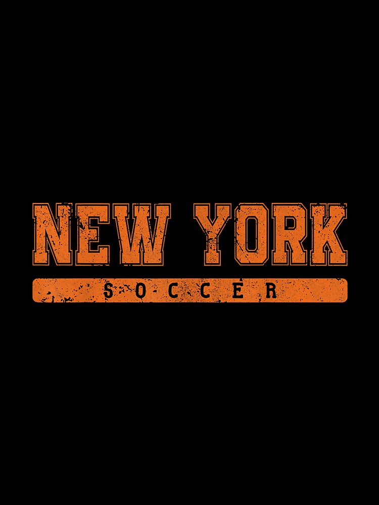 New York Soccer Orange Vintage Text by MollyLYork
