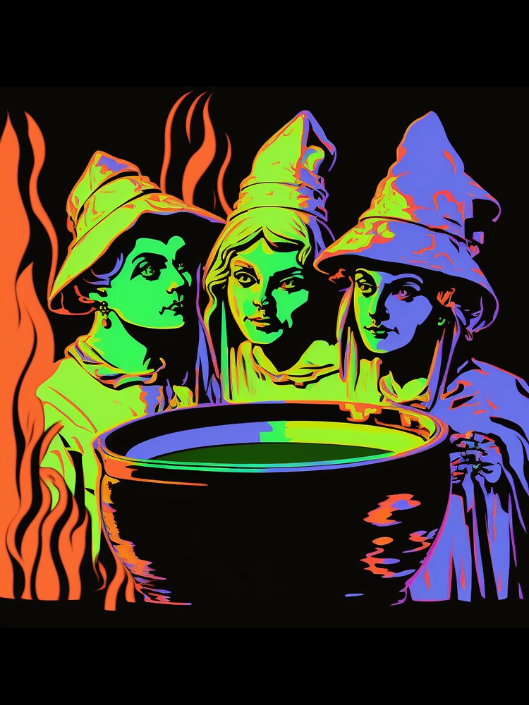 Witches Around a Cauldron Pop Art 2 by AstroRisq