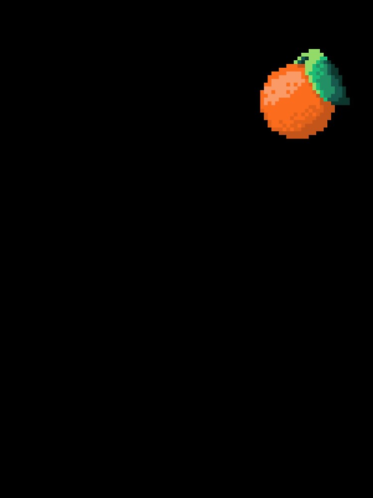 Pixel Mandarin - pixel food art by LittleFoodShop