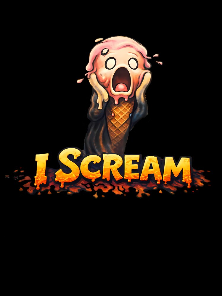 I Scream Ice Cream Horror Pun Design by AuraloomAtelier