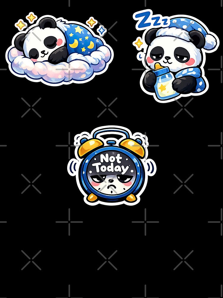 Cute Kawaii Panda Set, Cute Kawaii Sleeping Panda by graphic-genie