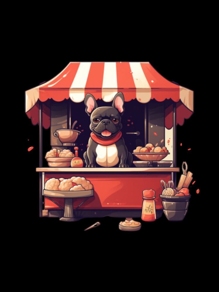Frenchie Selling Food at a Food Stand by PetsEnough