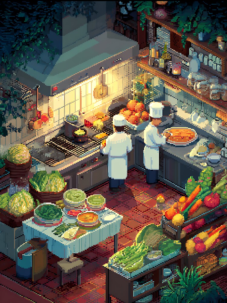 Retro Pixel Art Food by bapupa